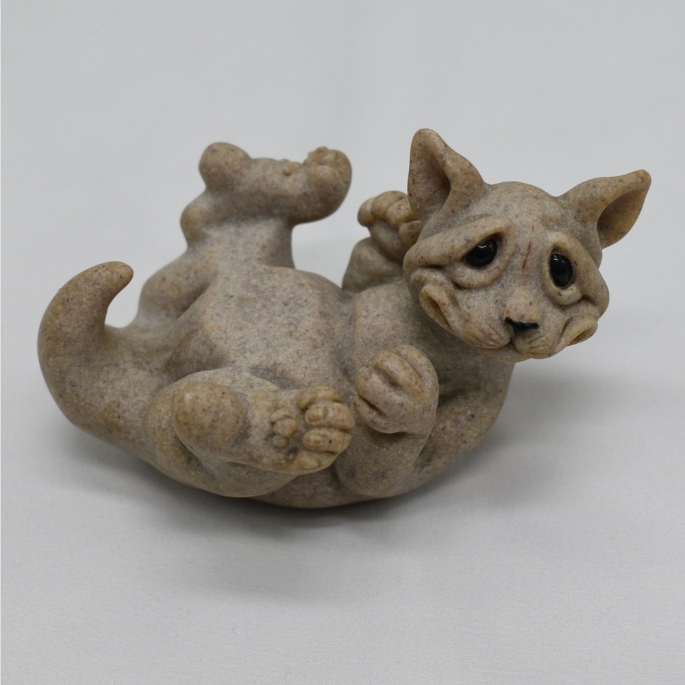 Vintage Quarry Critters Cat Candle Holder Feline Figurine Whimsigoth Goblincore